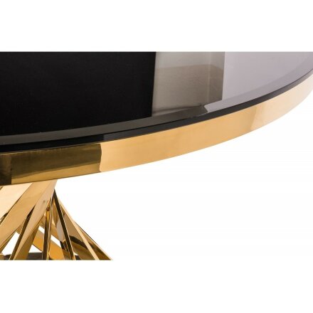 Стол стеклянный Twist gold / black 
