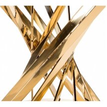 Стол стеклянный Twist gold / black