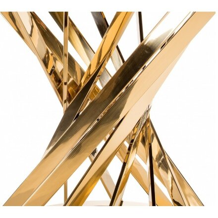 Стол стеклянный Twist gold / black 