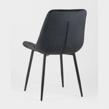 Комплект из четырех стульев Stool Group Флекс велюр черный ножки из металла черные 