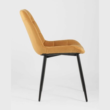 Комплект из двух стульев Stool Group Флекс велюр оранжевый ножки из металла черные 