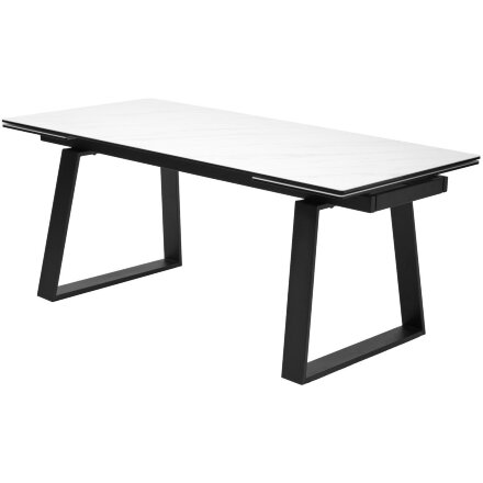 Стол VASTO 180 MARBLES KL-99 Белый мрамор матовый, итальянская керамика/ черный каркас, ®DISAUR 