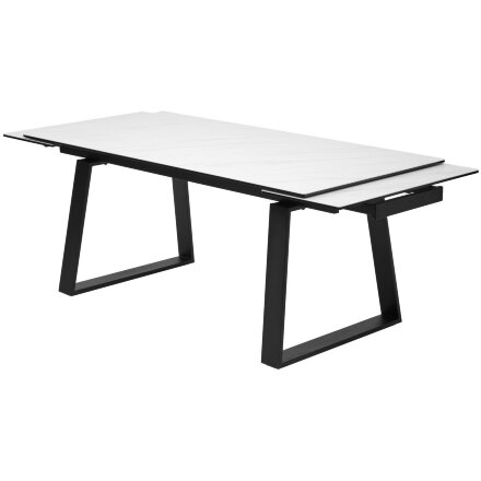 Стол VASTO 180 MARBLES KL-99 Белый мрамор матовый, итальянская керамика/ черный каркас, ®DISAUR 