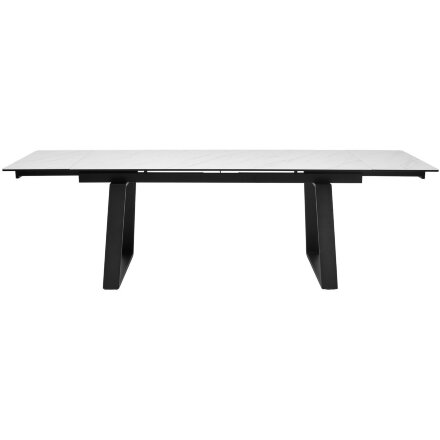 Стол VASTO 180 MARBLES KL-99 Белый мрамор матовый, итальянская керамика/ черный каркас, ®DISAUR 