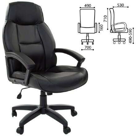 Кресло офисное BRABIX &quot;Formula EX-537&quot;, экокожа, черное, 531388 Черный