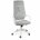 Кресло офисное / IQ / (white+grey) белый пластик / серая ткань 