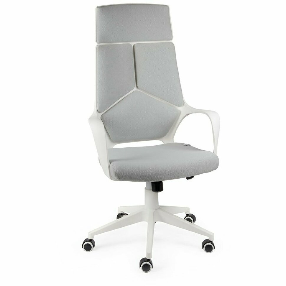 Кресло офисное / IQ / (white+grey) белый пластик / серая ткань Кресло офисное / IQ / (white+grey) белый пластик / серая ткань