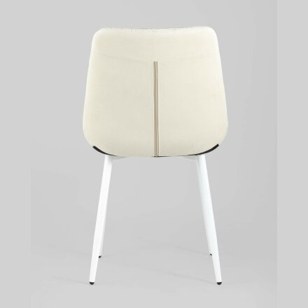 Комплект из четырех стульев Stool Group Флекс велюр светло-бежевый белые ножки из металла 
