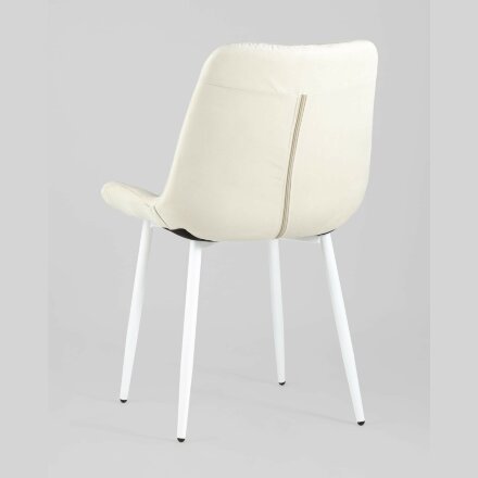 Комплект из четырех стульев Stool Group Флекс велюр светло-бежевый белые ножки из металла 