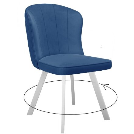 Стул DikLine 219 поворотный, B8 BLUE, ножки белые 