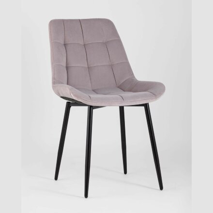 Комплект из четырех стульев Stool Group Флекс велюр светло-сиреневый ножки из металла черные 