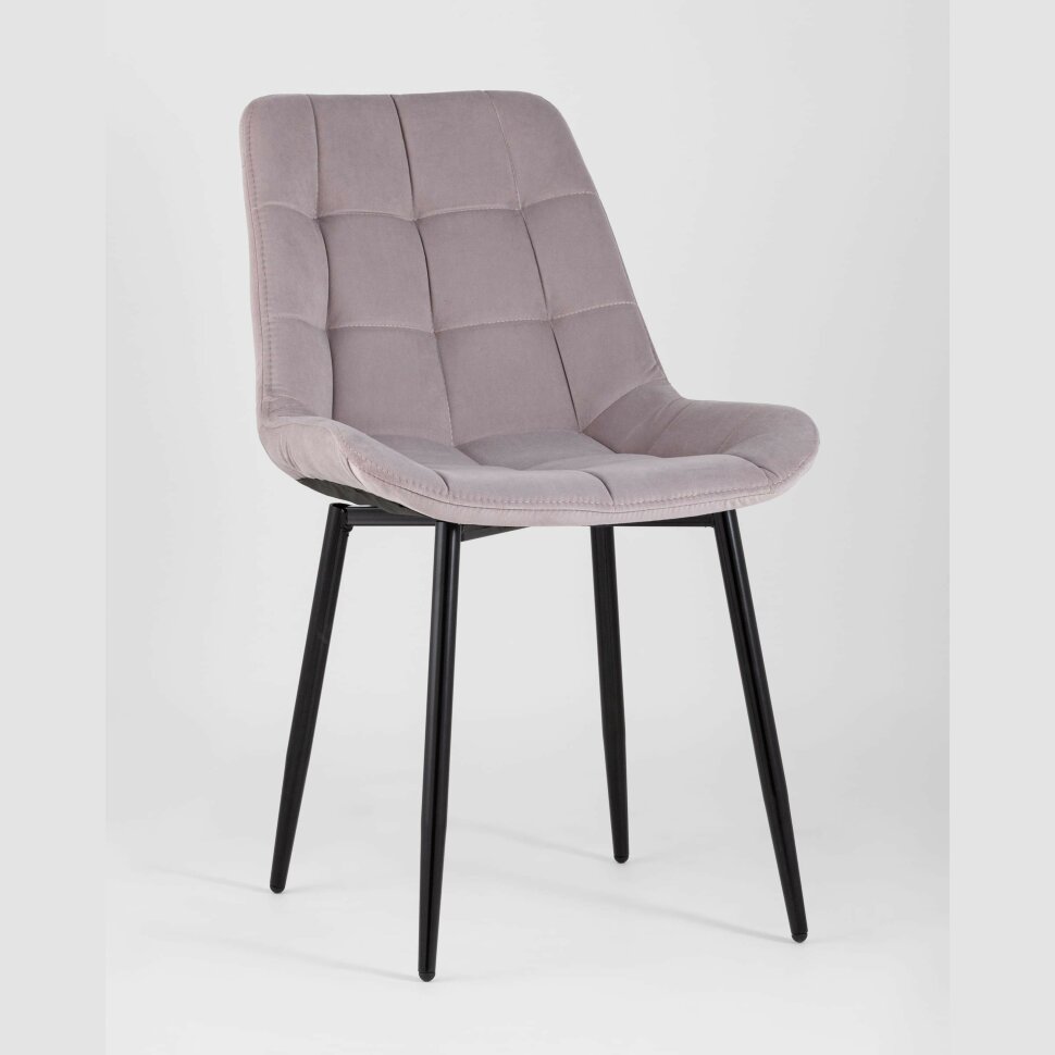 Комплект из четырех стульев Stool Group Флекс велюр светло-сиреневый ножки из металла черные Комплект из четырех стульев Stool Group Флекс велюр светло-сиреневый ножки из металла черные