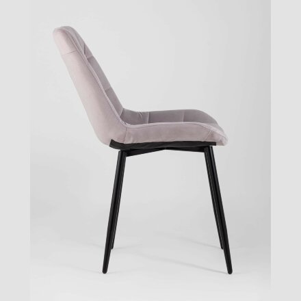 Комплект из четырех стульев Stool Group Флекс велюр светло-сиреневый ножки из металла черные 