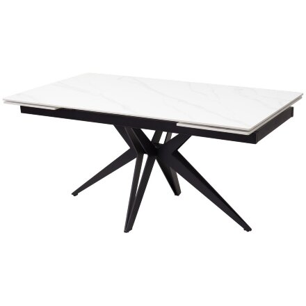 Стол FORIO 160 MATT WHITE MARBLE SOLID CERAMIC / BLACK, ®DISAUR 