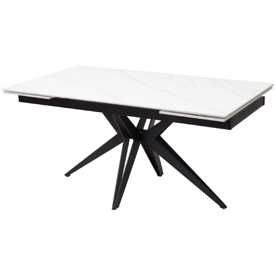 Стол FORIO 160 MATT WHITE MARBLE SOLID CERAMIC / BLACK, ®DISAUR Стол FORIO 160 MATT WHITE MARBLE SOLID CERAMIC / BLACK, ®DISAUR