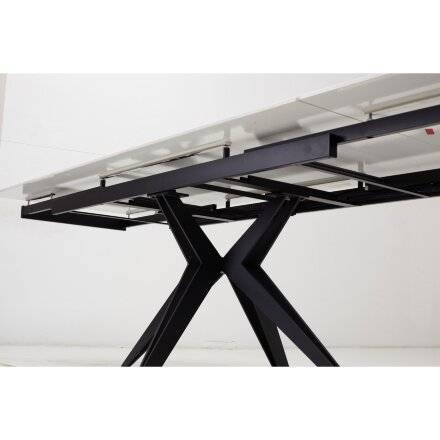 Стол FORIO 160 MATT WHITE MARBLE SOLID CERAMIC / BLACK, ®DISAUR 