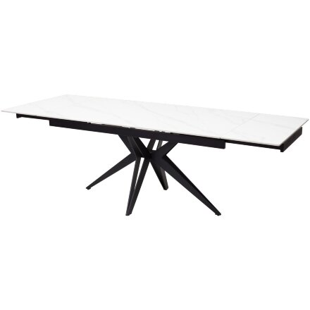 Стол FORIO 160 MATT WHITE MARBLE SOLID CERAMIC / BLACK, ®DISAUR 