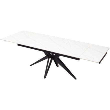 Стол FORIO 160 MATT WHITE MARBLE SOLID CERAMIC / BLACK, ®DISAUR 