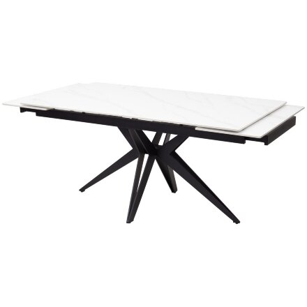 Стол FORIO 160 MATT WHITE MARBLE SOLID CERAMIC / BLACK, ®DISAUR 