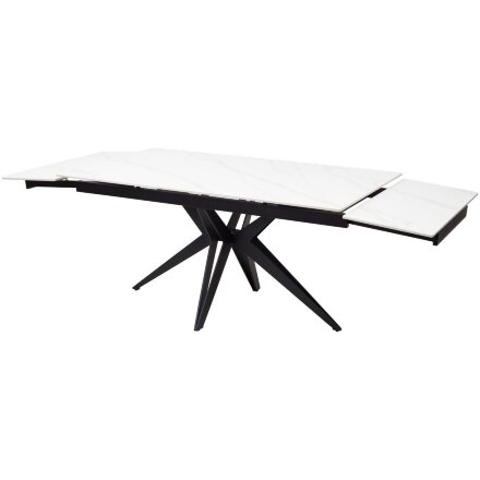 Стол FORIO 160 MATT WHITE MARBLE SOLID CERAMIC / BLACK, ®DISAUR 