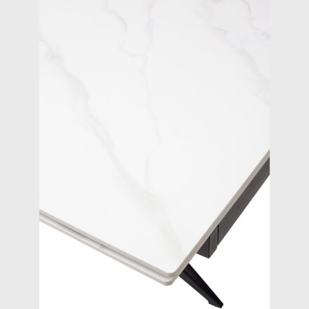 Стол FORIO 160 MATT WHITE MARBLE SOLID CERAMIC / BLACK, ®DISAUR 