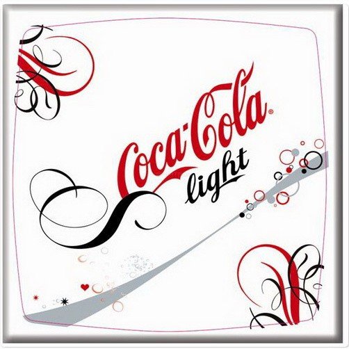Квадратная столешница Werzalit (70х70 см) coca cola lightl печать Белый Квадратная столешница Werzalit (70х70 см) coca cola lightl печать Белый