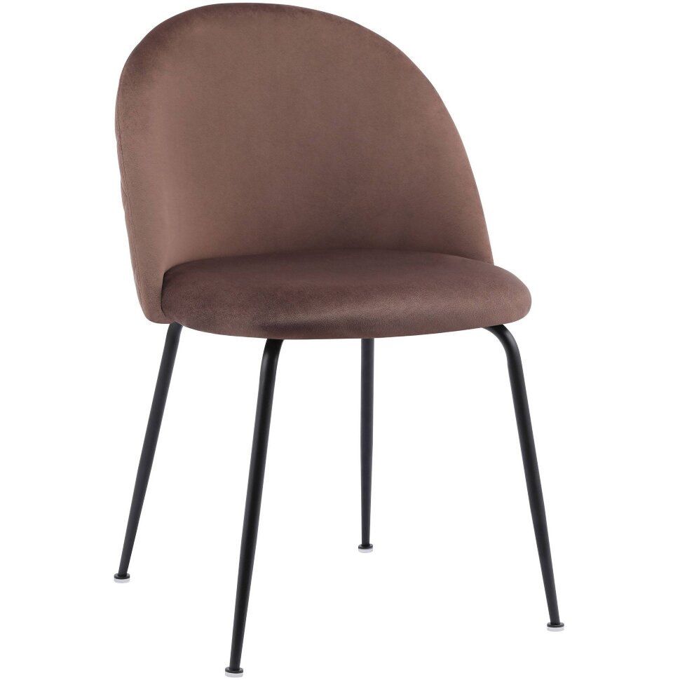 Стул Stool Group Mystere Black, коричневый обивка велюр ножки металлические черные Стул Stool Group Mystere Black, коричневый обивка велюр ножки металлические черные
