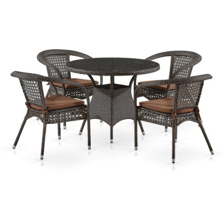 Комплект плетеной мебели Лион-1A T220CT/Y32-W53 Brown 4Pcs (4+1) 