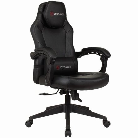 Кресло игровое TopChairs Zombie Defender черный/карбон эко.кожа крестов. пластик 