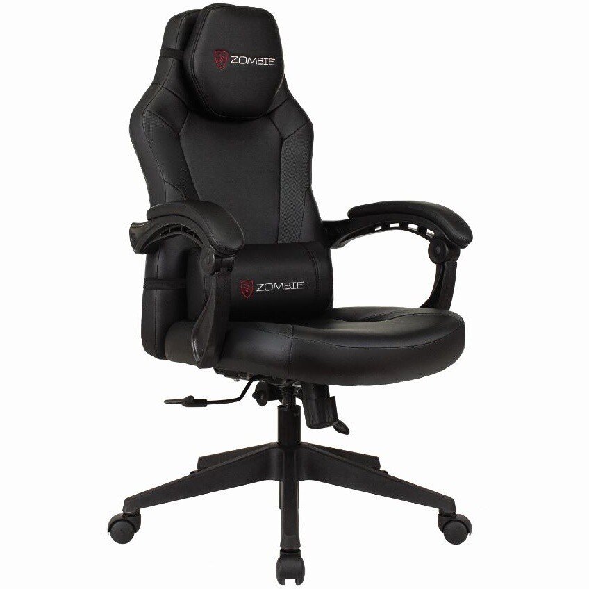 Кресло игровое TopChairs Zombie Defender черный/карбон эко.кожа крестов. пластик 