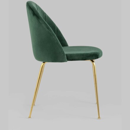 Стул Stool Group Kiwi Gold, зеленый обивка велюр ножки металлические золотые 