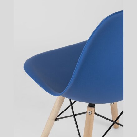 Стул Eames Style DSW синий x4 (разборный каркас) 