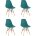 Стул Eames Style DSW темно-бирюзовый x4 (разборный каркас) 