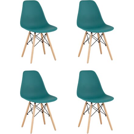 Стул Eames Style DSW темно-бирюзовый x4 (разборный каркас) 