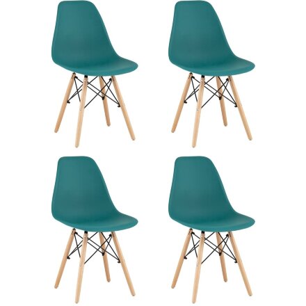 Стул Eames Style DSW темно-бирюзовый x4 (разборный каркас) 