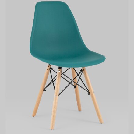 Стул Eames Style DSW темно-бирюзовый x4 (разборный каркас) 