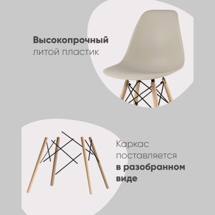Стул Eames Style DSW темно-бирюзовый x4 (разборный каркас) 