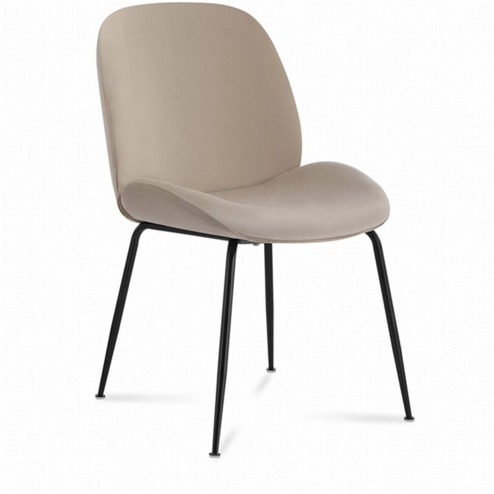 Стул Stool Group Palma Black, бежевый обивка велюр ножки металлические черные Стул Stool Group Palma Black, бежевый обивка велюр ножки металлические черные