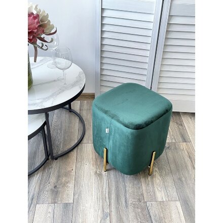Пуф для гостиной ARES BLUVEL-78 GREEN / GOLD М-City 