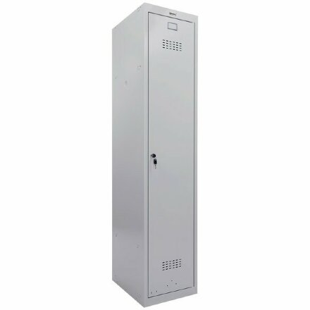 Шкаф металлический для одежды BRABIX &quot;LK 11-40&quot;, УСИЛЕННЫЙ, 1 секция, 1830х400х500 мм, 20 кг, 291130, S230BR403102 Серый
