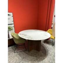 Стол CASTELA 135 Белый мрамор CA071, керамика / Орех, ®DISAUR