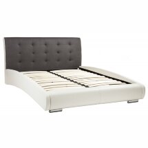 Кровать Zarrina 160 см х 200 см grey fabric + white PU