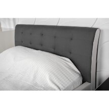 Кровать Zarrina 160 см х 200 см grey fabric + white PU