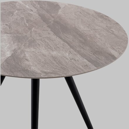 Стол Ники круглый столешница керамика Italian light grey 900 