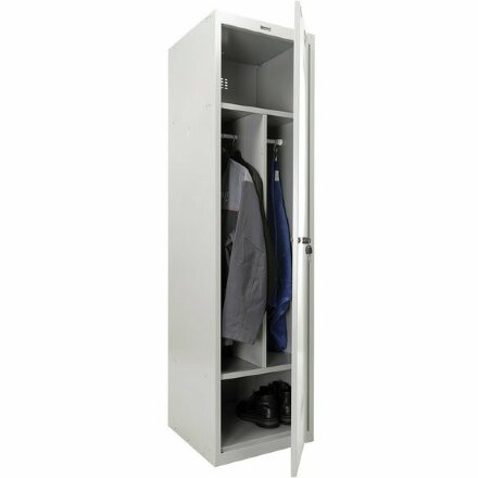 Шкаф металлический для одежды BRABIX &quot;LK 11-50&quot;, УСИЛЕННЫЙ, 2 отделения, 1830х500х500 мм, 22 кг, 291132, S230BR404102 Серый