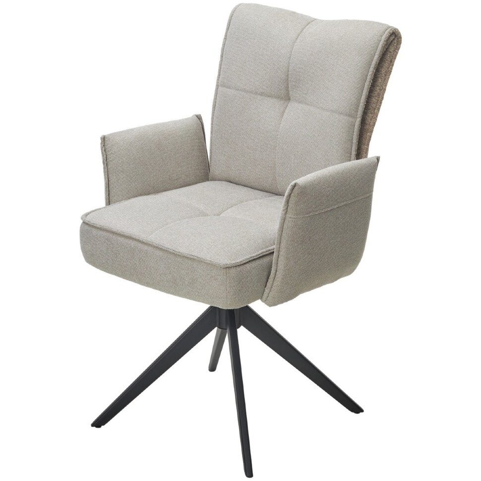 Стул PONCE 360 град. поворот. Brego-31 Бежевый, ткань/ XD841-06 Коричневый, букле/ Черный, ®DISAUR Стул PONCE 360 град. поворот. Brego-31 Бежевый, ткань/ XD841-06 Коричневый, букле/ Черный, ®DISAUR