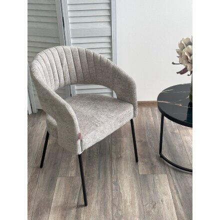 Стул SNUG 3018-03 светло-серый, шенилл / черный каркас, ®DISAUR 