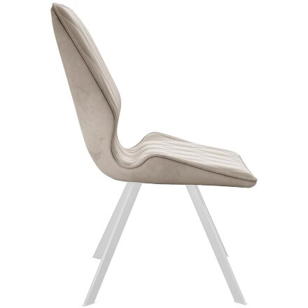 Стул DikLine 243 B03 BEIGE поворотный/ ножки белые 