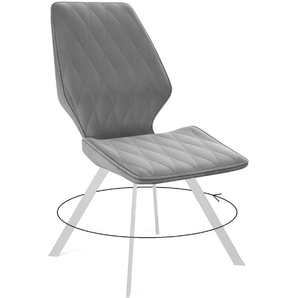 Стул DikLine 243 B22 GREY поворотный/ ножки белые Стул DikLine 243 B22 GREY поворотный/ ножки белые