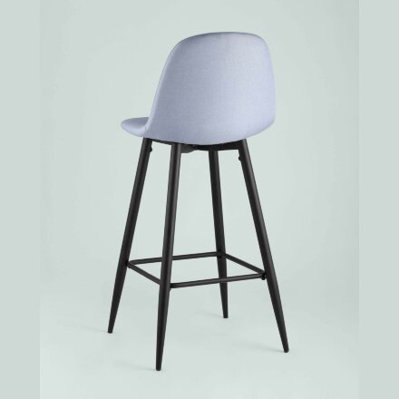 Барный стул Stool Group Валенсия небесно-голубойстальной каркас, ткань из рогожки 